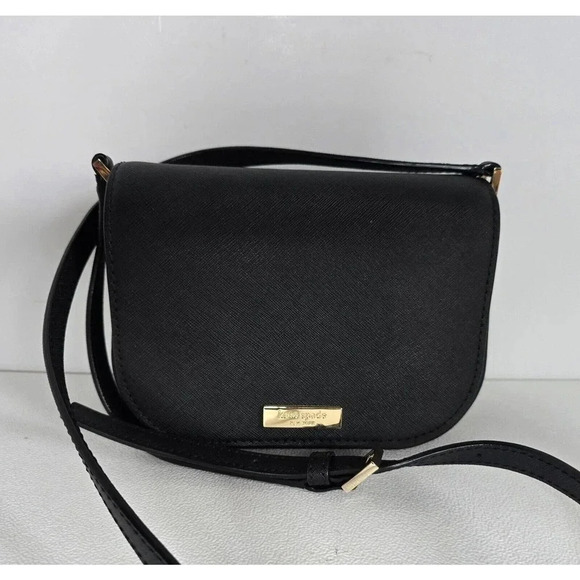 KATE SPADE NEW YORK CROSSBODY PURSE BLACK SAFFIANO LEATHER SMALL - Picture 1 of 9